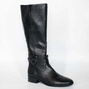 Naturalizer Women's Reid Riding Boots Black Leather Knee High Boots